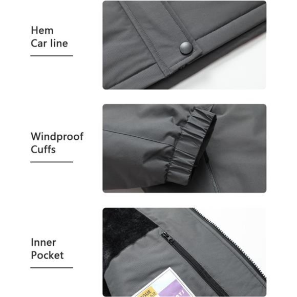 Women's Plus Size Warm Winter Coat Hooded Waterproof Ski Jacket Mountain‎ - Picture 4 of 6